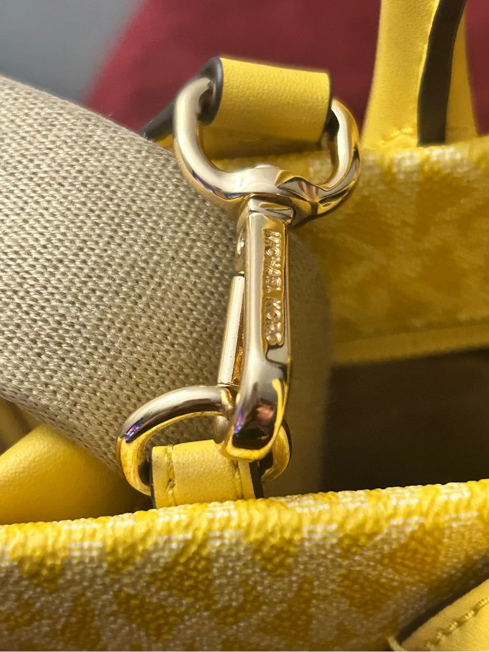 Michael Kors Yellow Signature MK Tote with Top Handles
